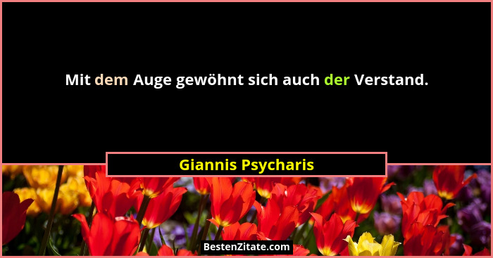 Mit dem Auge gewöhnt sich auch der Verstand.... - Giannis Psycharis