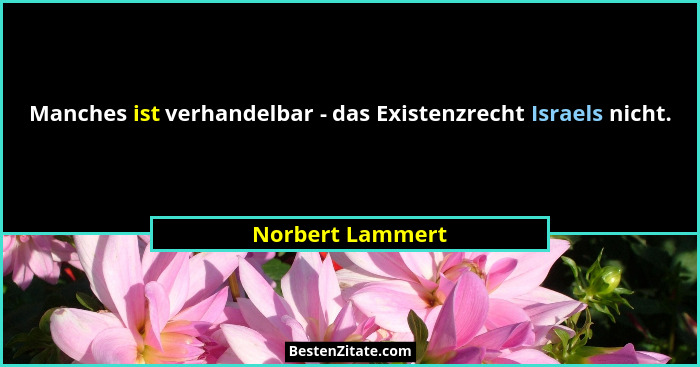 Manches ist verhandelbar - das Existenzrecht Israels nicht.... - Norbert Lammert