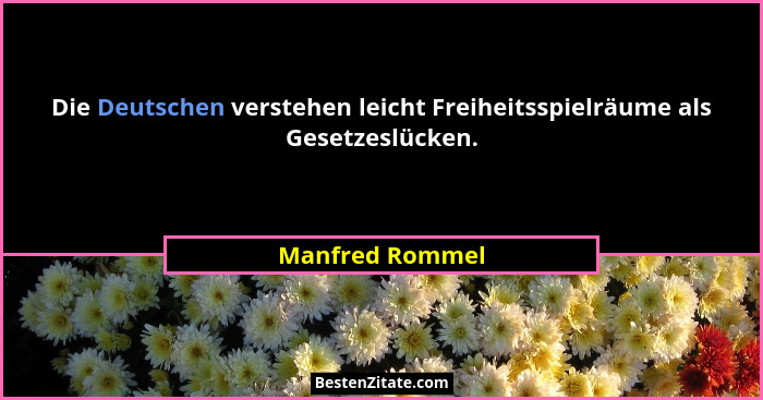 Die Deutschen verstehen leicht Freiheitsspielräume als Gesetzeslücken.... - Manfred Rommel