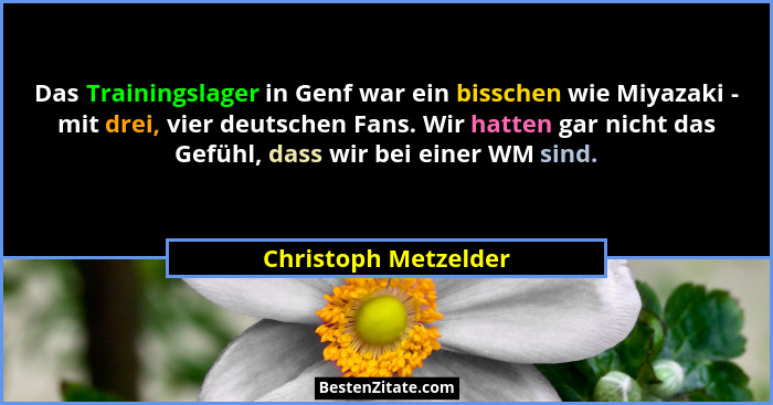 Das Trainingslager in Genf war ein bisschen wie Miyazaki - mit drei, vier deutschen Fans. Wir hatten gar nicht das Gefühl, dass... - Christoph Metzelder