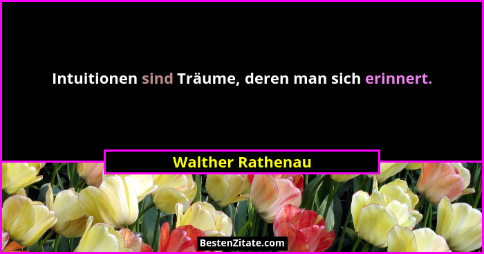 Intuitionen sind Träume, deren man sich erinnert.... - Walther Rathenau