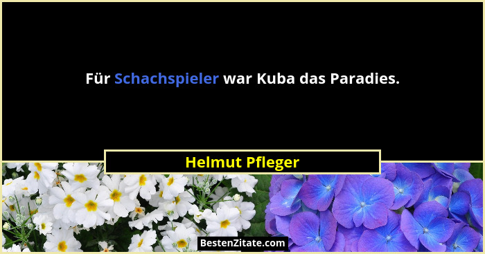 Für Schachspieler war Kuba das Paradies.... - Helmut Pfleger