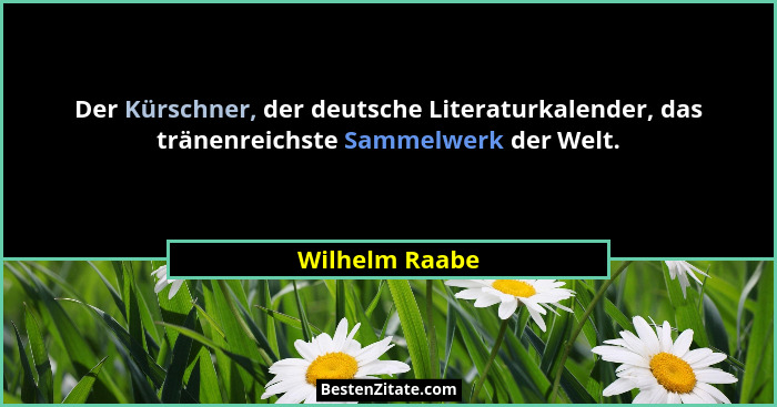 Der Kürschner, der deutsche Literaturkalender, das tränenreichste Sammelwerk der Welt.... - Wilhelm Raabe