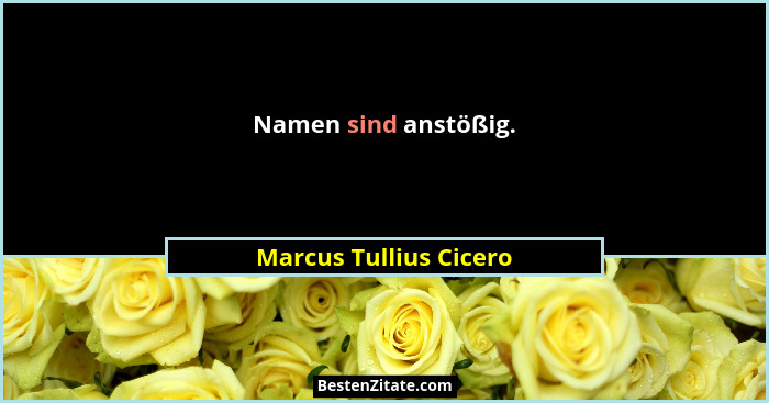 Namen sind anstößig.... - Marcus Tullius Cicero