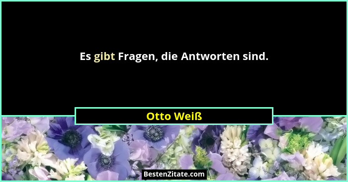 Es gibt Fragen, die Antworten sind.... - Otto Weiß