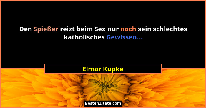 Den Spießer reizt beim Sex nur noch sein schlechtes katholisches Gewissen...... - Elmar Kupke