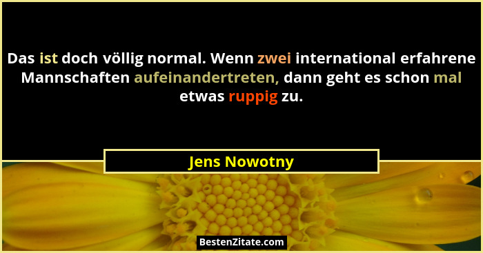 Das ist doch völlig normal. Wenn zwei international erfahrene Mannschaften aufeinandertreten, dann geht es schon mal etwas ruppig zu.... - Jens Nowotny