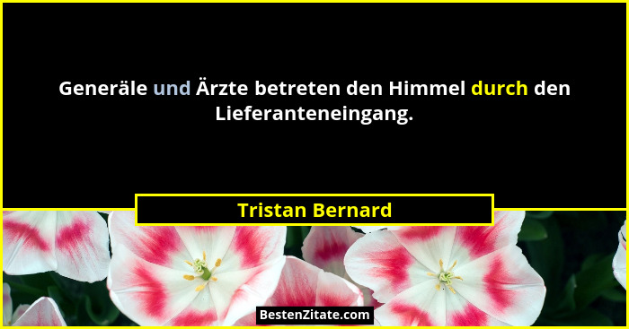 Generäle und Ärzte betreten den Himmel durch den Lieferanteneingang.... - Tristan Bernard