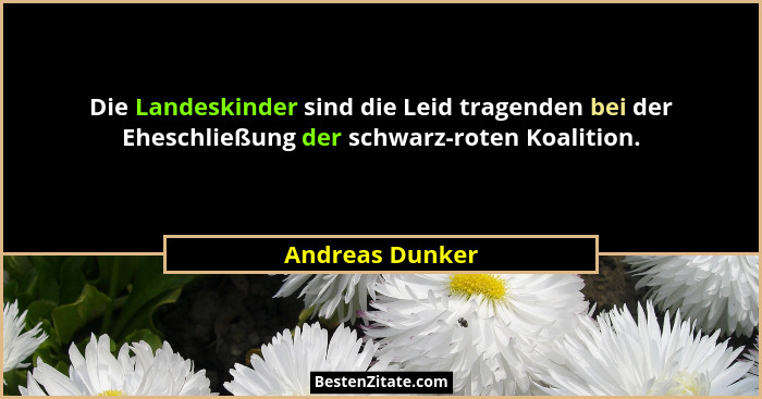 Die Landeskinder sind die Leid tragenden bei der Eheschließung der schwarz-roten Koalition.... - Andreas Dunker