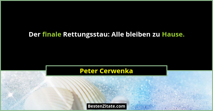 Der finale Rettungsstau: Alle bleiben zu Hause.... - Peter Cerwenka