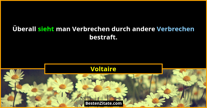 Überall sieht man Verbrechen durch andere Verbrechen bestraft.... - Voltaire