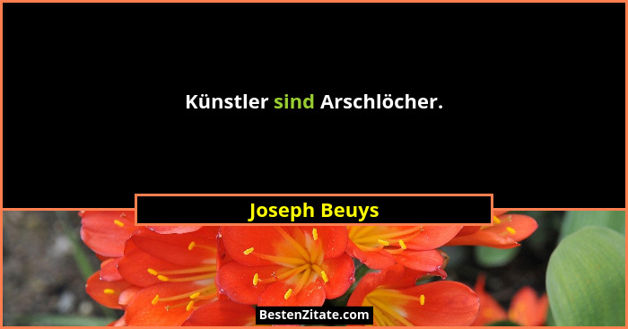 Künstler sind Arschlöcher.... - Joseph Beuys