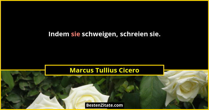 Indem sie schweigen, schreien sie.... - Marcus Tullius Cicero