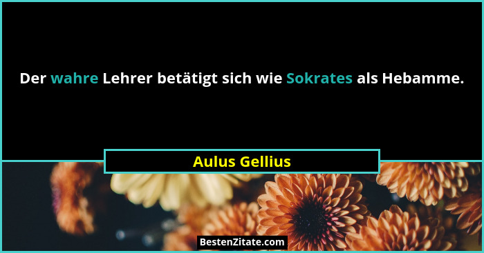 Der wahre Lehrer betätigt sich wie Sokrates als Hebamme.... - Aulus Gellius