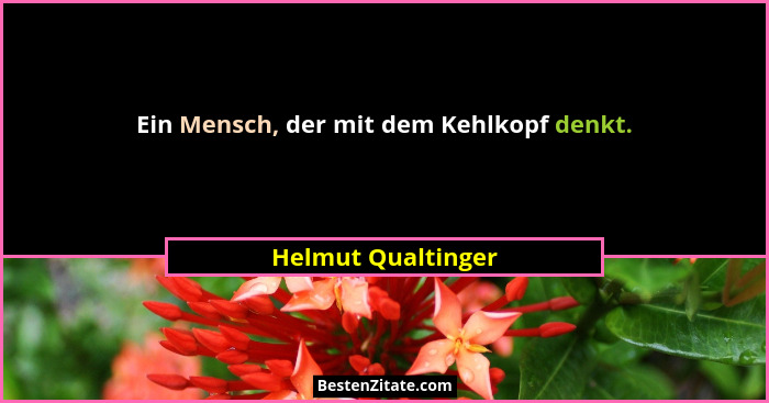 Ein Mensch, der mit dem Kehlkopf denkt.... - Helmut Qualtinger