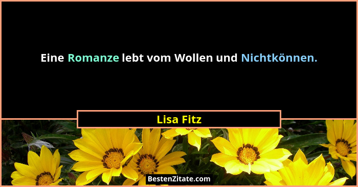 Eine Romanze lebt vom Wollen und Nichtkönnen.... - Lisa Fitz