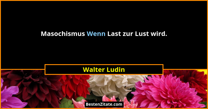 Masochismus Wenn Last zur Lust wird.... - Walter Ludin