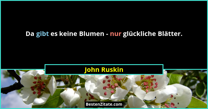 Da gibt es keine Blumen - nur glückliche Blätter.... - John Ruskin