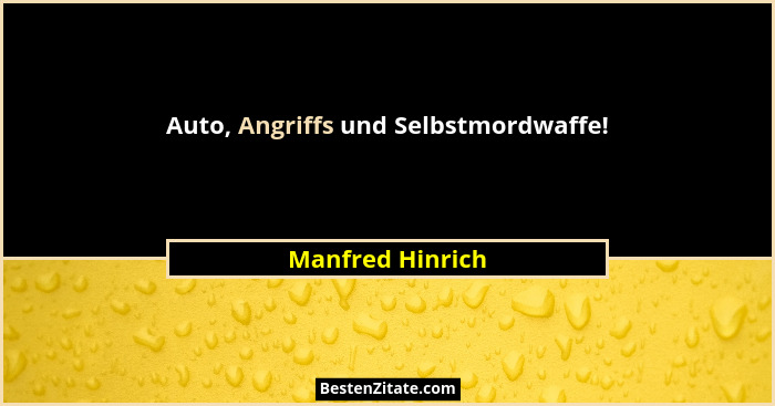 Auto, Angriffs und Selbstmordwaffe!... - Manfred Hinrich