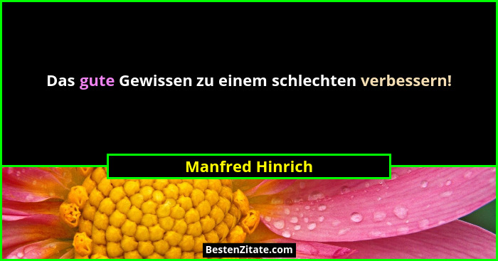 Das gute Gewissen zu einem schlechten verbessern!... - Manfred Hinrich