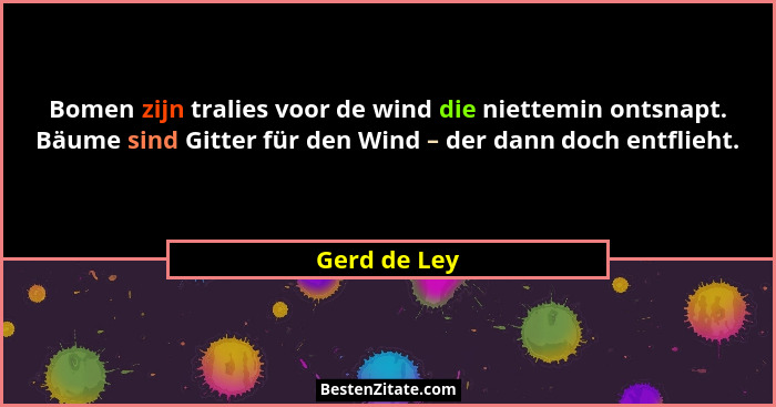 Bomen zijn tralies voor de wind die niettemin ontsnapt. Bäume sind Gitter für den Wind – der dann doch entflieht.... - Gerd de Ley