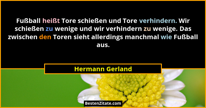 Fußball heißt Tore schießen und Tore verhindern. Wir schießen zu wenige und wir verhindern zu wenige. Das zwischen den Toren sieht a... - Hermann Gerland
