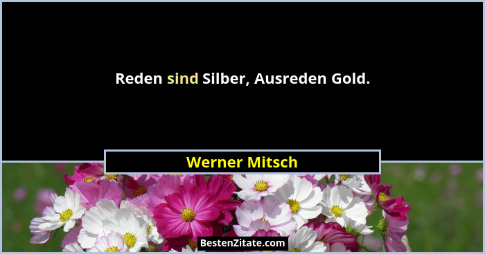Reden sind Silber, Ausreden Gold.... - Werner Mitsch