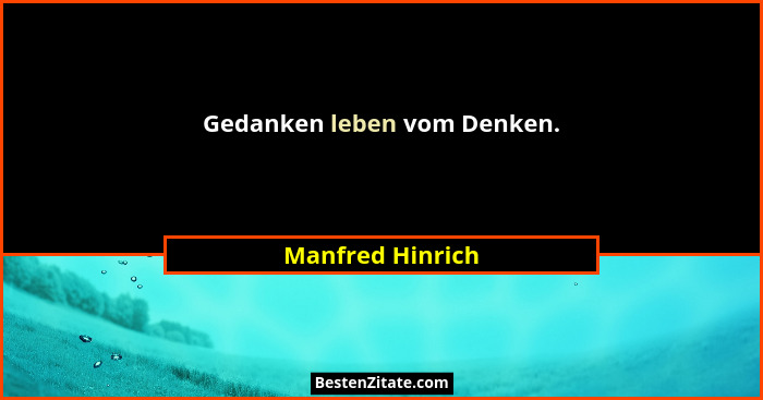 Gedanken leben vom Denken.... - Manfred Hinrich
