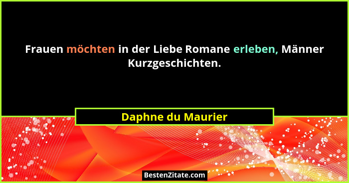 Frauen möchten in der Liebe Romane erleben, Männer Kurzgeschichten.... - Daphne du Maurier