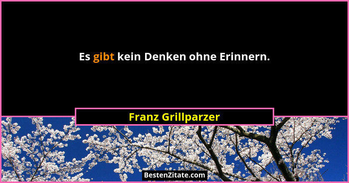 Es gibt kein Denken ohne Erinnern.... - Franz Grillparzer