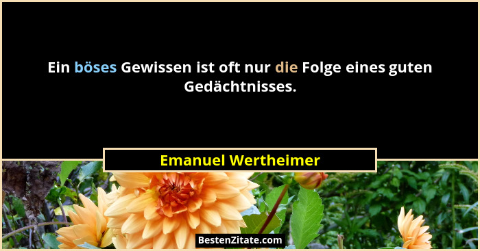 Ein böses Gewissen ist oft nur die Folge eines guten Gedächtnisses.... - Emanuel Wertheimer