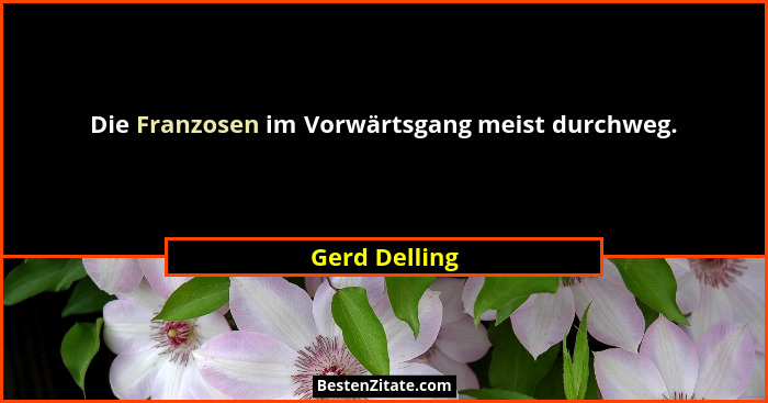 Die Franzosen im Vorwärtsgang meist durchweg.... - Gerd Delling