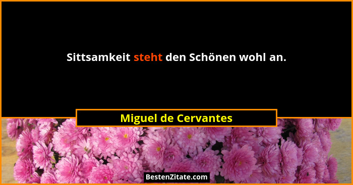 Sittsamkeit steht den Schönen wohl an.... - Miguel de Cervantes
