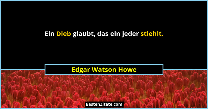 Ein Dieb glaubt, das ein jeder stiehlt.... - Edgar Watson Howe