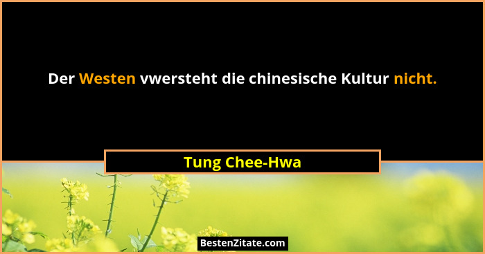 Der Westen vwersteht die chinesische Kultur nicht.... - Tung Chee-Hwa