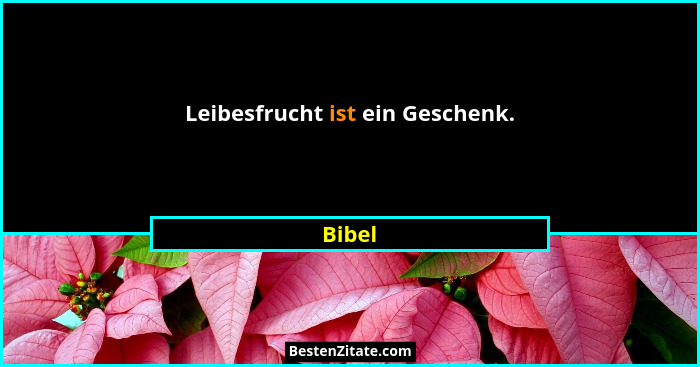 Leibesfrucht ist ein Geschenk.... - Bibel