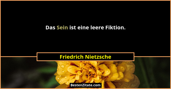 Das Sein ist eine leere Fiktion.... - Friedrich Nietzsche