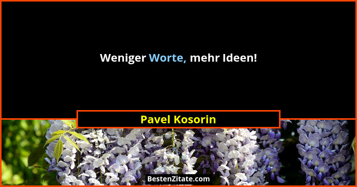 Weniger Worte, mehr Ideen!... - Pavel Kosorin