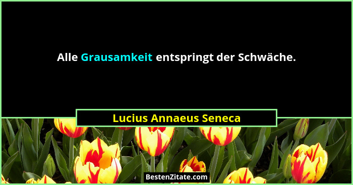 Alle Grausamkeit entspringt der Schwäche.... - Lucius Annaeus Seneca