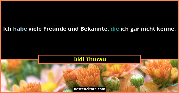 Ich habe viele Freunde und Bekannte, die ich gar nicht kenne.... - Didi Thurau