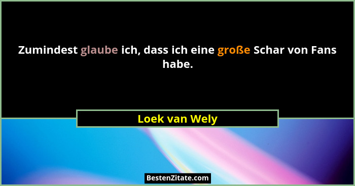 Zumindest glaube ich, dass ich eine große Schar von Fans habe.... - Loek van Wely