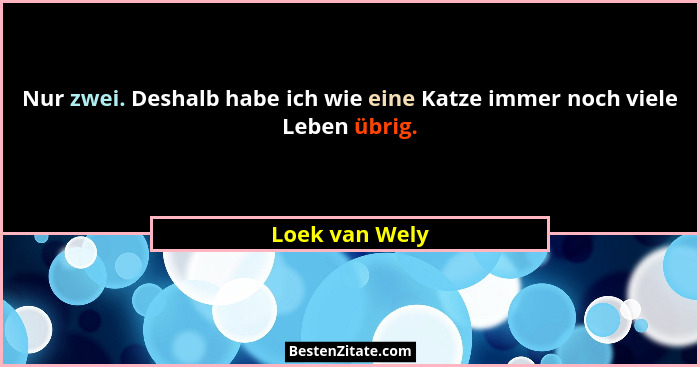 Nur zwei. Deshalb habe ich wie eine Katze immer noch viele Leben übrig.... - Loek van Wely