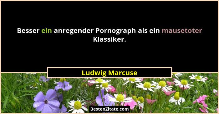 Besser ein anregender Pornograph als ein mausetoter Klassiker.... - Ludwig Marcuse