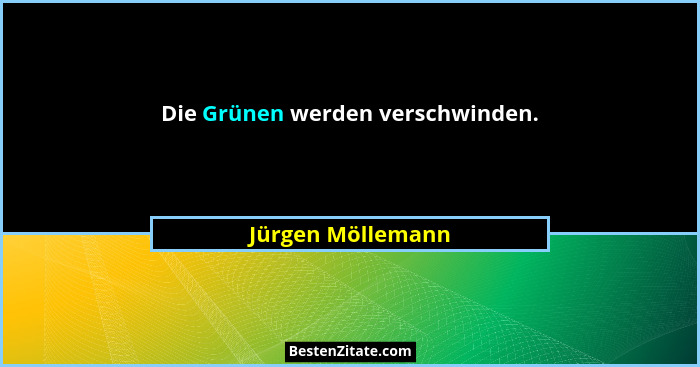 Die Grünen werden verschwinden.... - Jürgen Möllemann