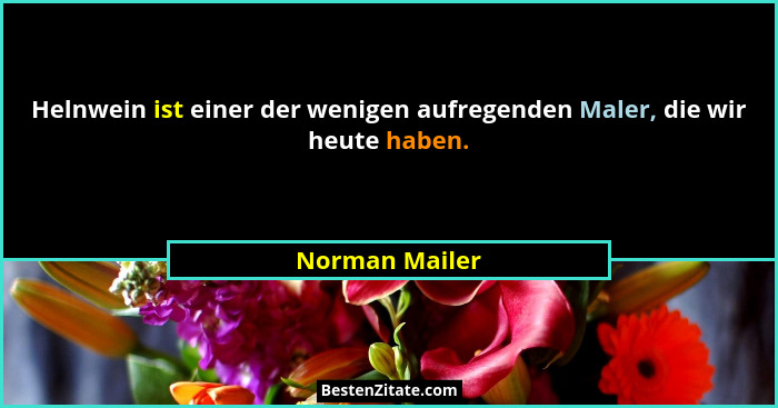 Helnwein ist einer der wenigen aufregenden Maler, die wir heute haben.... - Norman Mailer