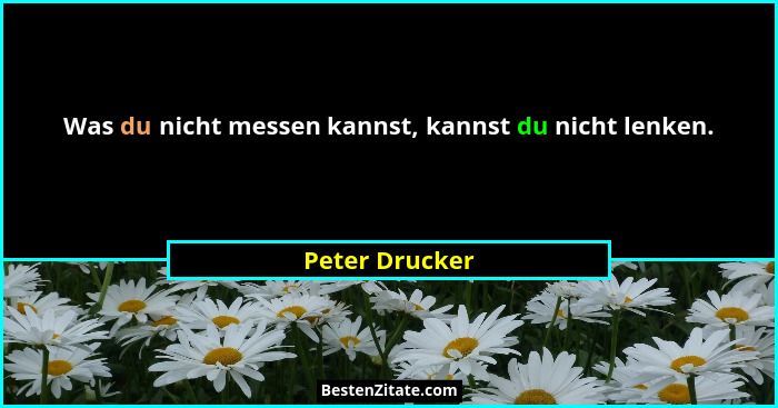 Was du nicht messen kannst, kannst du nicht lenken.... - Peter Drucker