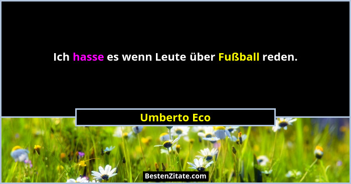 Ich hasse es wenn Leute über Fußball reden.... - Umberto Eco