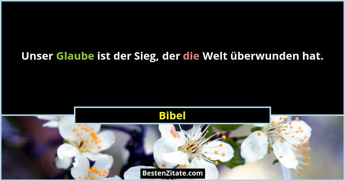 Unser Glaube ist der Sieg, der die Welt überwunden hat.... - Bibel