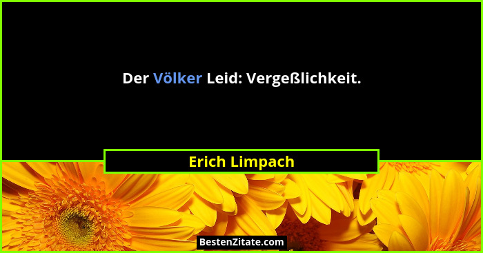 Der Völker Leid: Vergeßlichkeit.... - Erich Limpach
