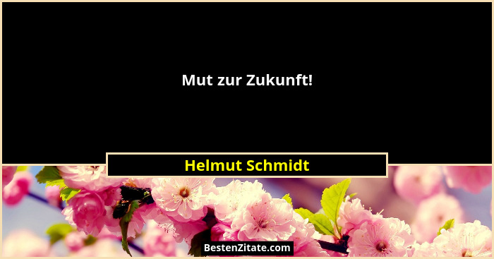 Mut zur Zukunft!... - Helmut Schmidt
